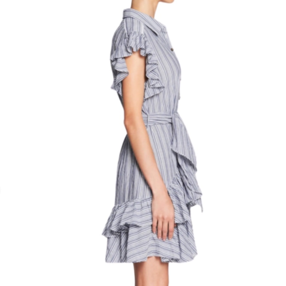 Rebecca Taylor Striped Ruffle Dress - Picture 9 of 12